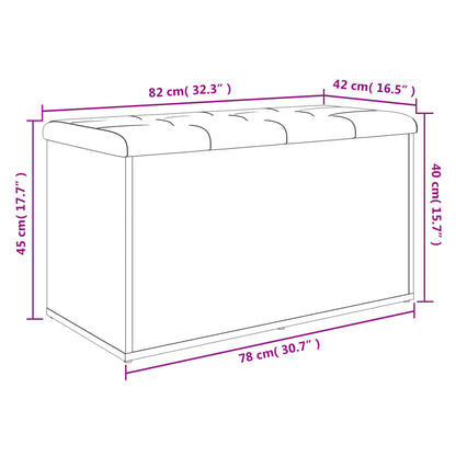 Sitzbank mit Stauraum Grau Sonoma 82x42x45 cm Holzwerkstoff