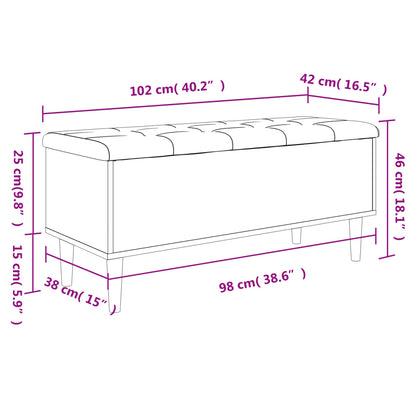 Sitzbank mit Stauraum Grau Sonoma 102x42x46 cm Holzwerkstoff