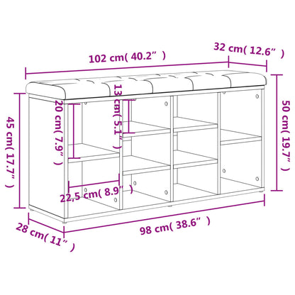 Schuhbank Weiß 102x32x50 cm Holzwerkstoff