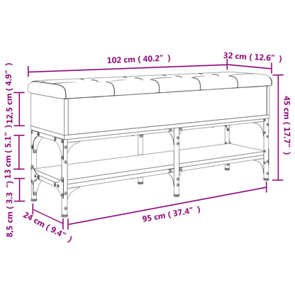 Schuhbank Sonoma-Eiche 102x32x45 cm Holzwerkstoff