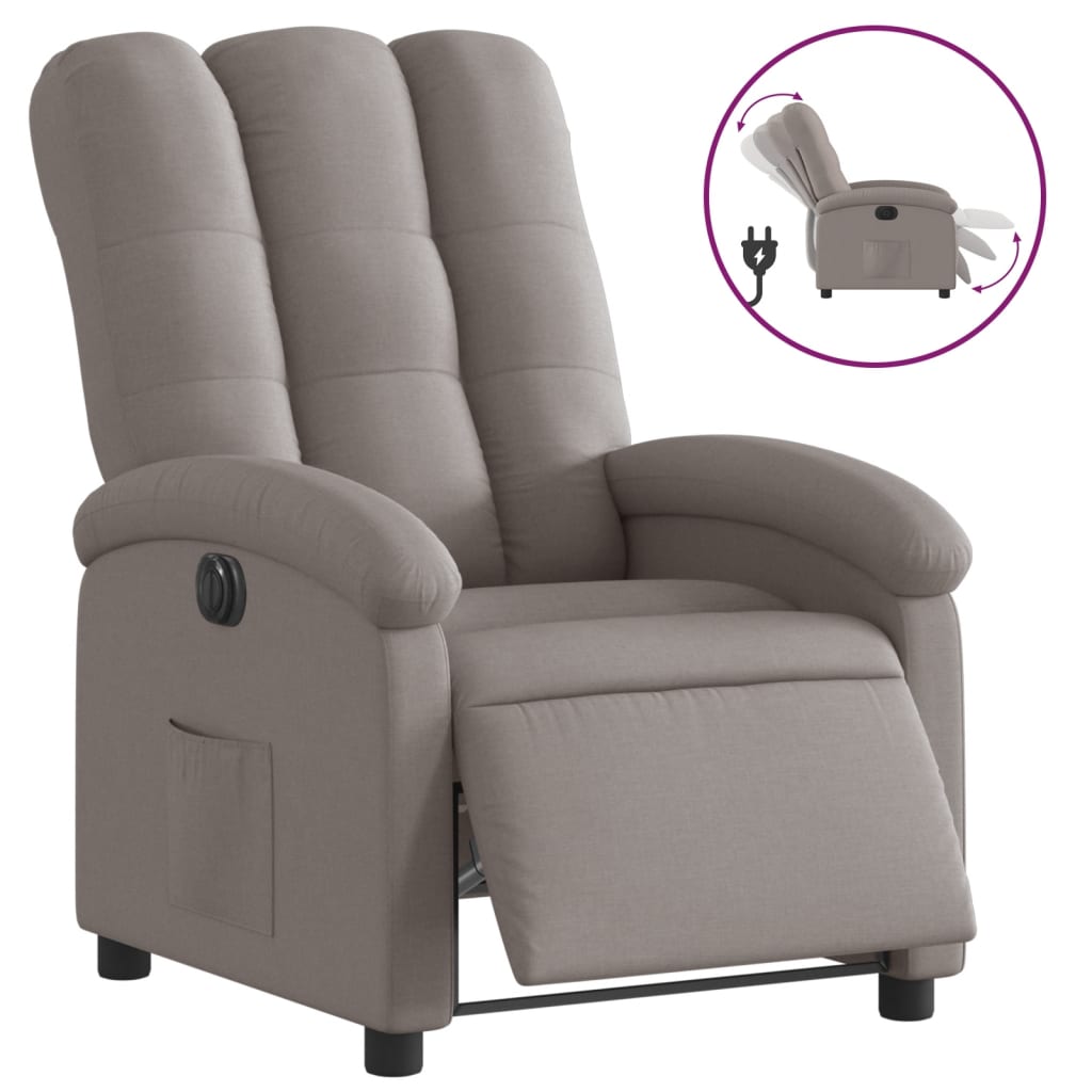 Relaxsessel Elektrisch Taupe Stoff