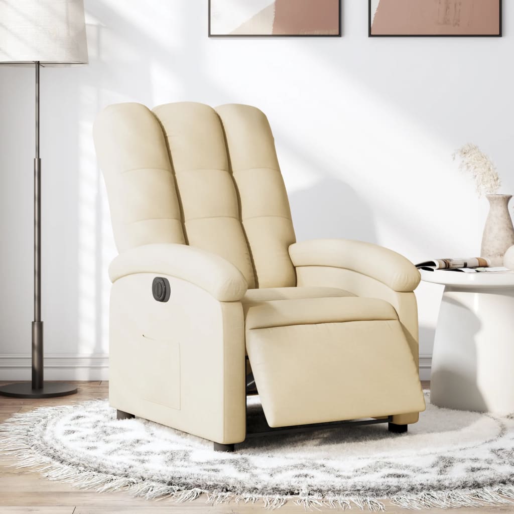 Relaxsessel Elektrisch Creme Stoff