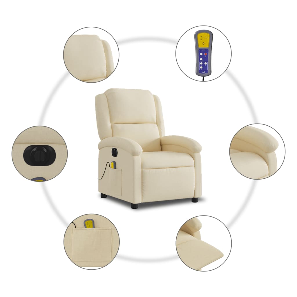 Massagesessel Elektrisch Creme Stoff