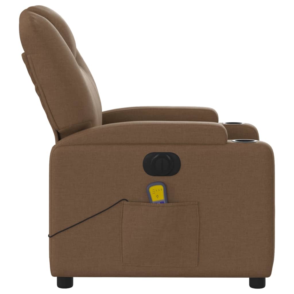 Massagesessel Elektrisch Braun Stoff