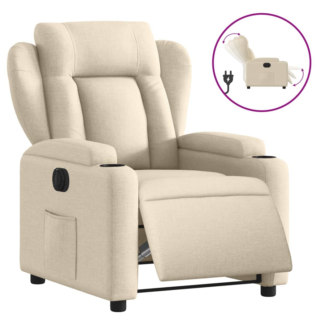 Relaxsessel Elektrisch Creme Stoff