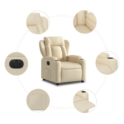 Relaxsessel Elektrisch Creme Stoff