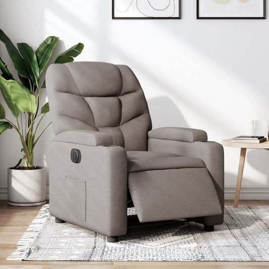 Relaxsessel Elektrisch Taupe Stoff