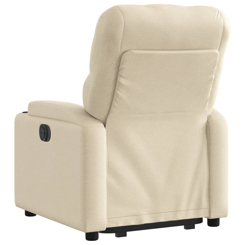 Relaxsessel mit Aufstehhilfe Elektrisch Creme Stoff