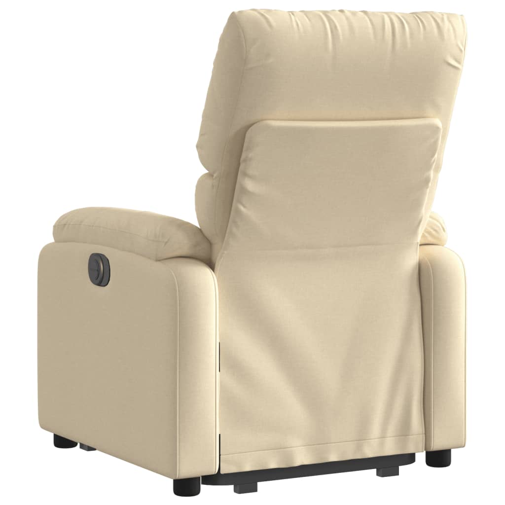 Relaxsessel mit Aufstehhilfe Elektrisch Creme Stoff