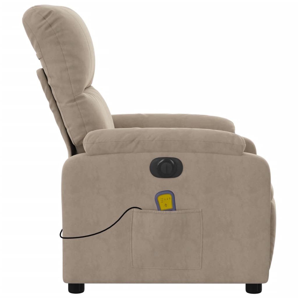 Massagesessel Elektrisch Taupe Mikrofasergewebe