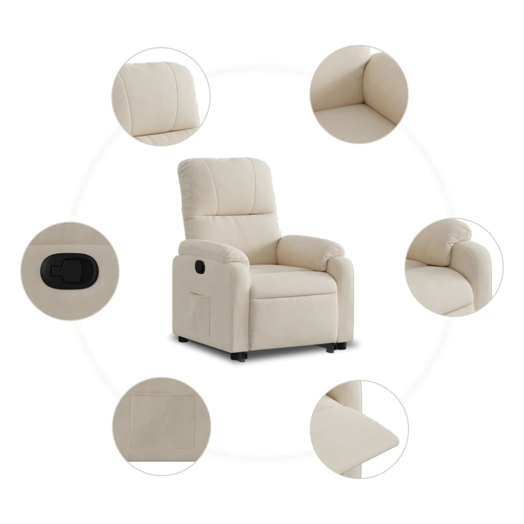 Relaxsessel mit Aufstehhilfe Beige Mikrofasergewebe