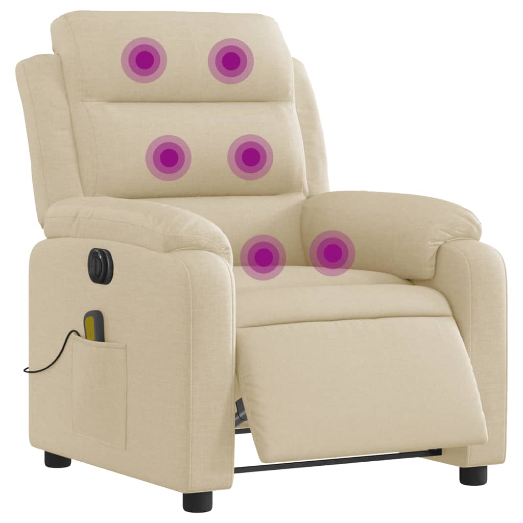 Massagesessel Elektrisch Creme Stoff