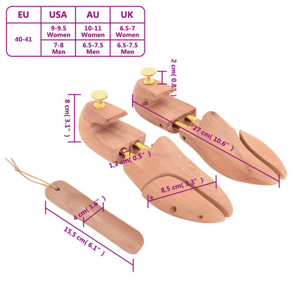 Schuhspanner mit Schuhlöffel EU 40-41 Massivholz Zeder