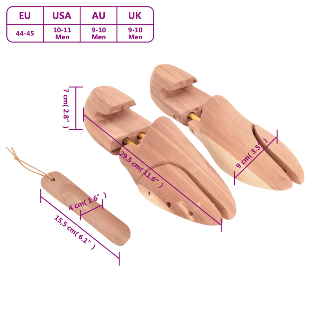 Schuhspanner mit Schuhlöffel EU 44-45 Massivholz Zeder