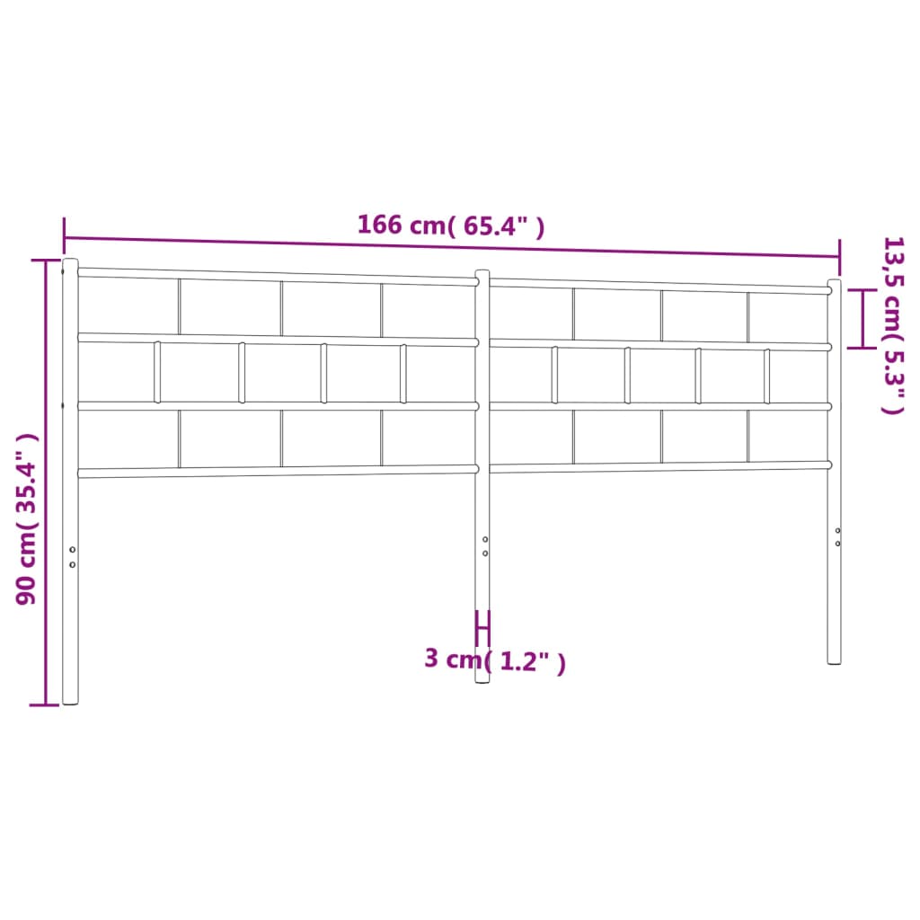 Kopfteil Metall Schwarz 160 cm