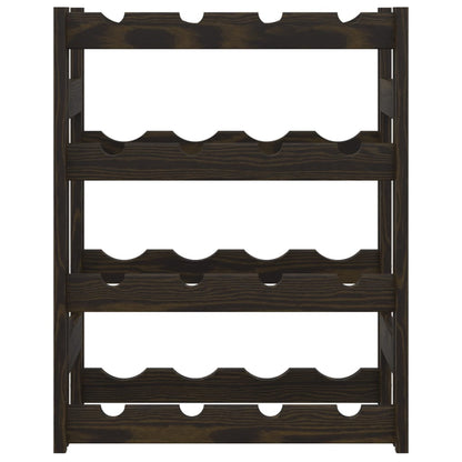 Weinregal für 16 Flaschen Schwarz Massivholz Kiefer