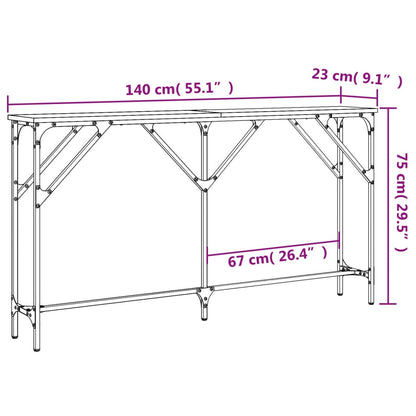 Konsolentisch Sonoma-Eiche 140x23x75 cm Holzwerkstoff