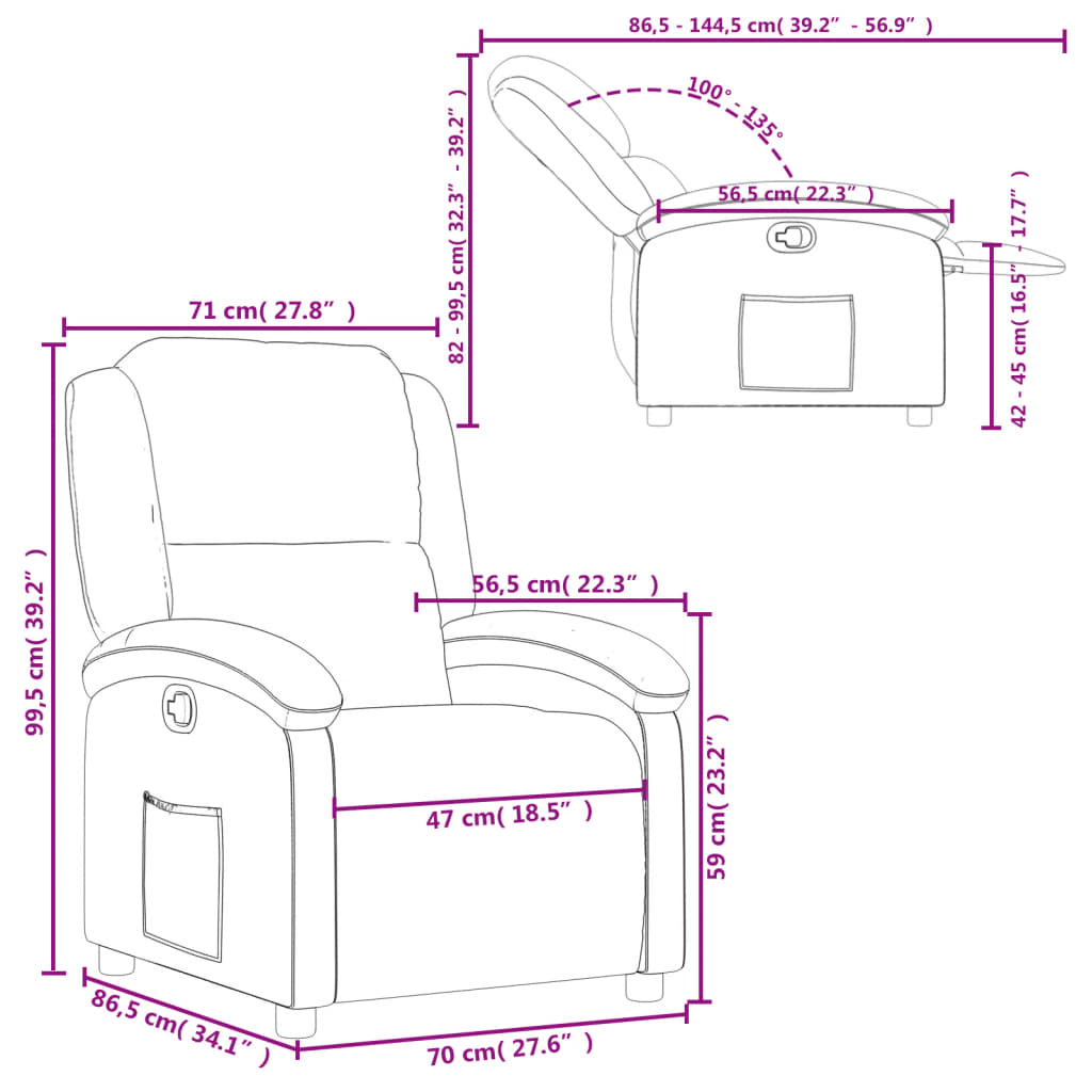 Relaxsessel Braun Stoff