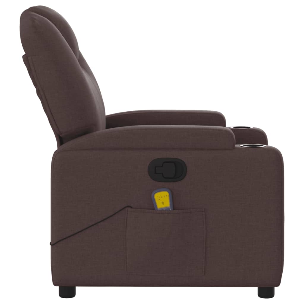 Massagesessel Dunkelbraun Stoff