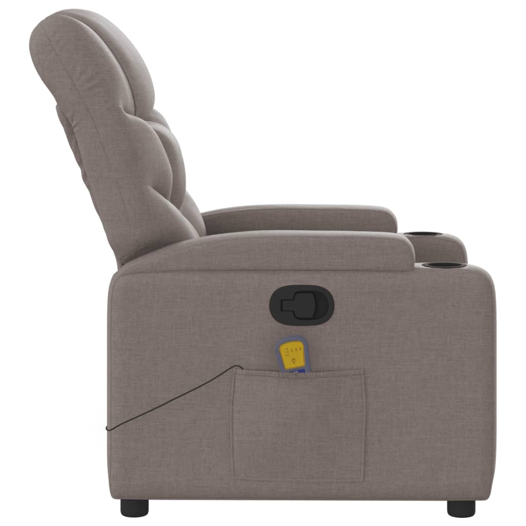 Massagesessel Taupe Stoff