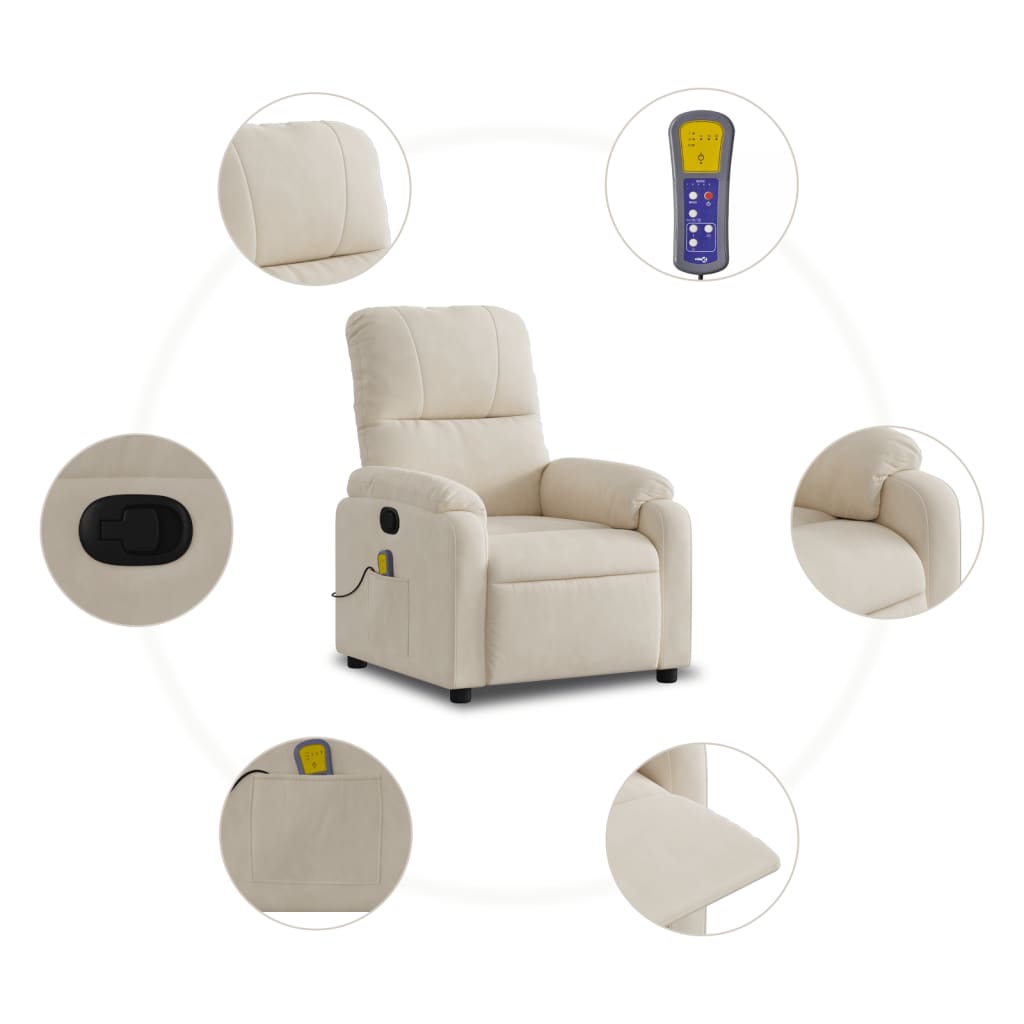 Massagesessel Beige Mikrofasergewebe