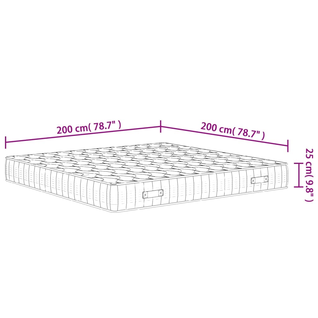 Matratze Taschenfederkern Mittelfest 200x200 cm