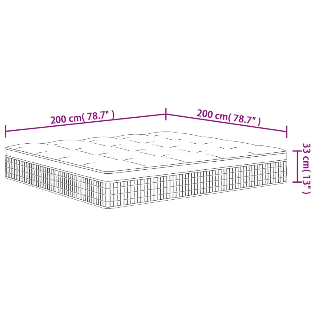 Matratze Taschenfederkern Medium Plus 200x200 cm