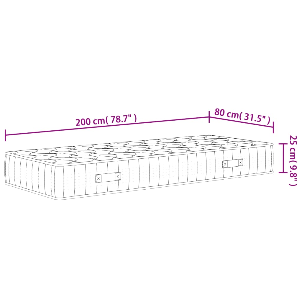 Matratze Taschenfederkern Mittelfest 80x200 cm