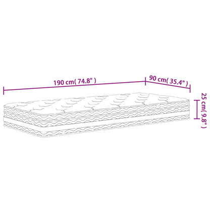 Matratze Taschenfederkern Mittel 90x190 cm