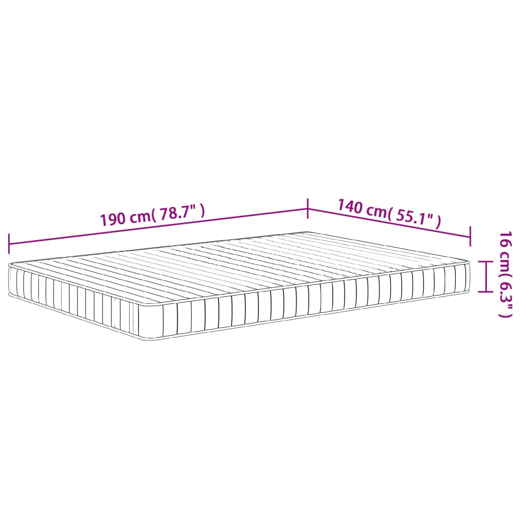 Matratze Schaumstoff Mittelweich 140x190 cm