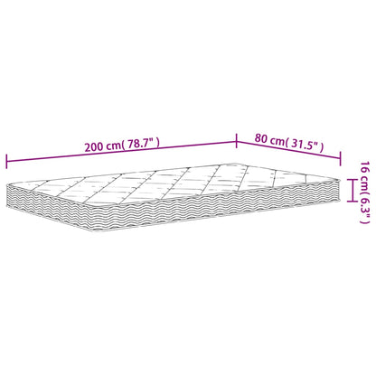 Matratze Schaumstoff Mittelweich 80x200 cm