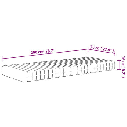 Matratze Schaumstoff Mittelweich 70x200 cm