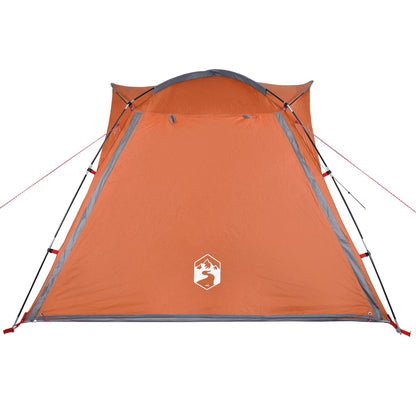 Campingzelt 4 Personen Grau und Orange Quick Release Wasserfest