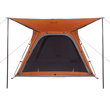 Campingzelt 4 Personen Grau und Orange Quick Release Wasserfest