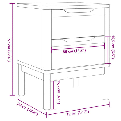 Nachttisch FLORO Wachsbraun 45x39x57 cm Massivholz Kiefer