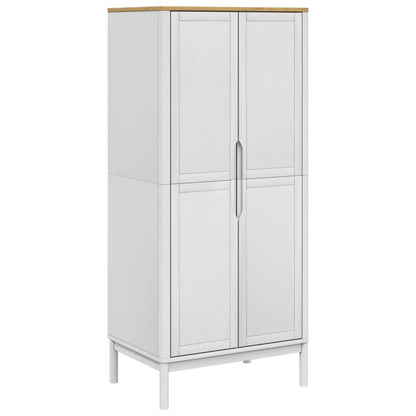 Kleiderschrank FLORO Weiß 77x53x171 cm Massivholz Kiefer