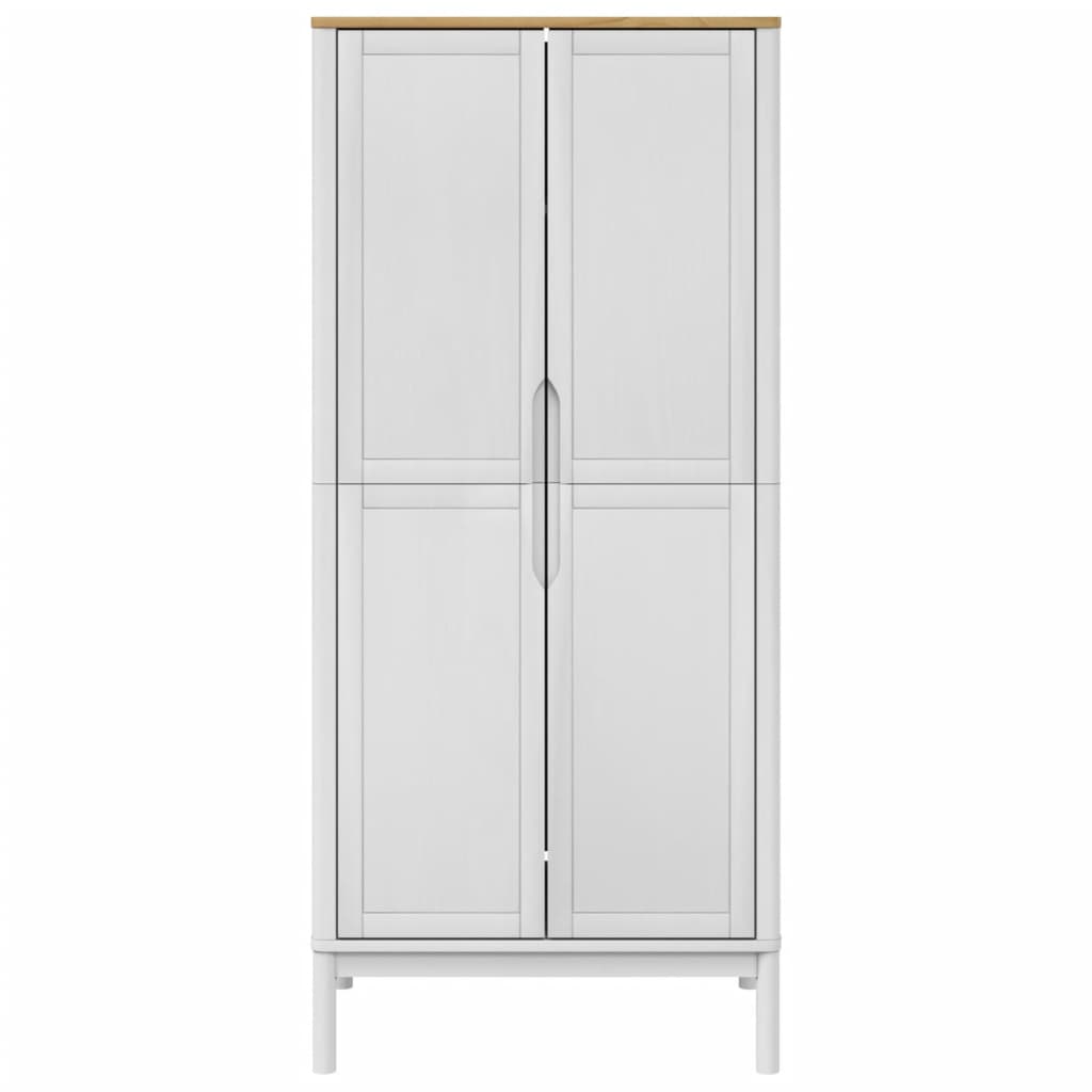 Kleiderschrank FLORO Weiß 77x53x171 cm Massivholz Kiefer