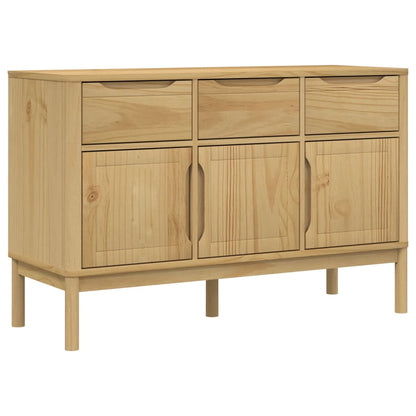 Sideboard FLORO Wachsbraun 114x43x74 cm Massivholz Kiefer