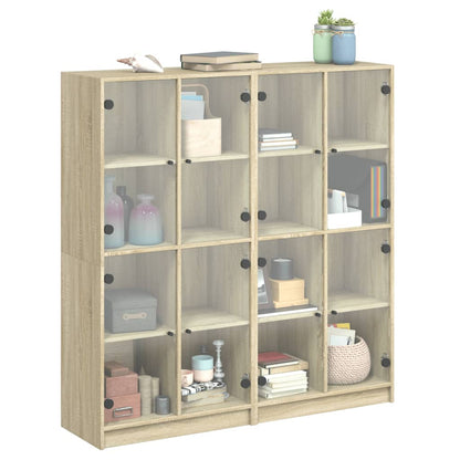 Bücherschrank mit Türen Sonoma-Eiche 136x37x142cm Holzwerkstoff