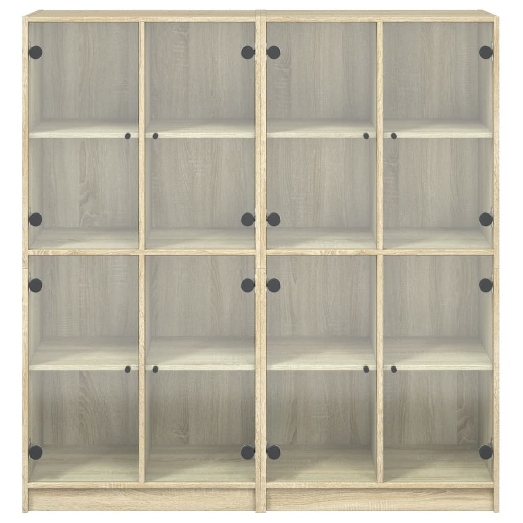 Bücherschrank mit Türen Sonoma-Eiche 136x37x142cm Holzwerkstoff