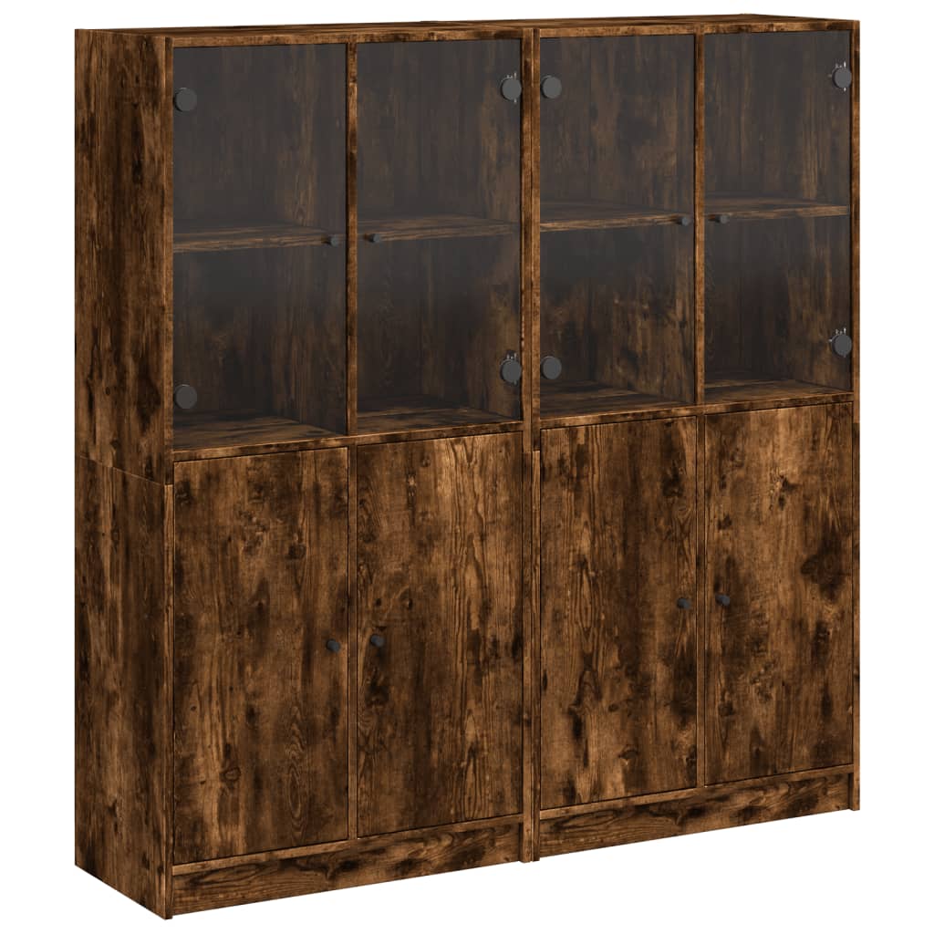 Bücherschrank mit Türen Räuchereiche 136x37x142cm Holzwerkstoff