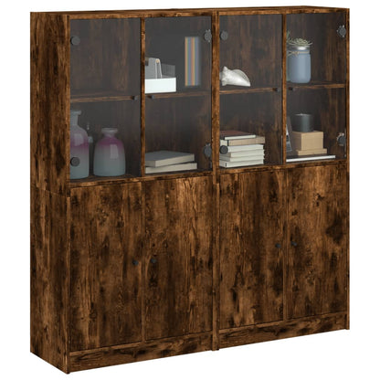 Bücherschrank mit Türen Räuchereiche 136x37x142cm Holzwerkstoff