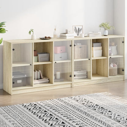 Bücherschrank mit Türen Sonoma-Eiche 204x37x75 cm Holzwerkstoff