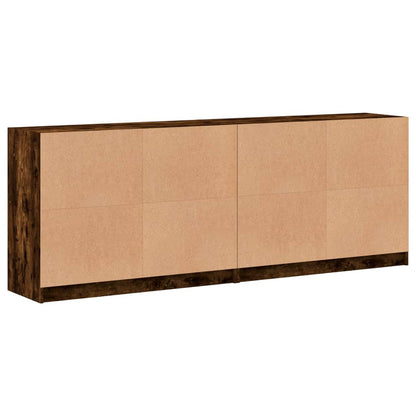 Bücherschrank mit Türen Räuchereiche 204x37x75 cm Holzwerkstoff