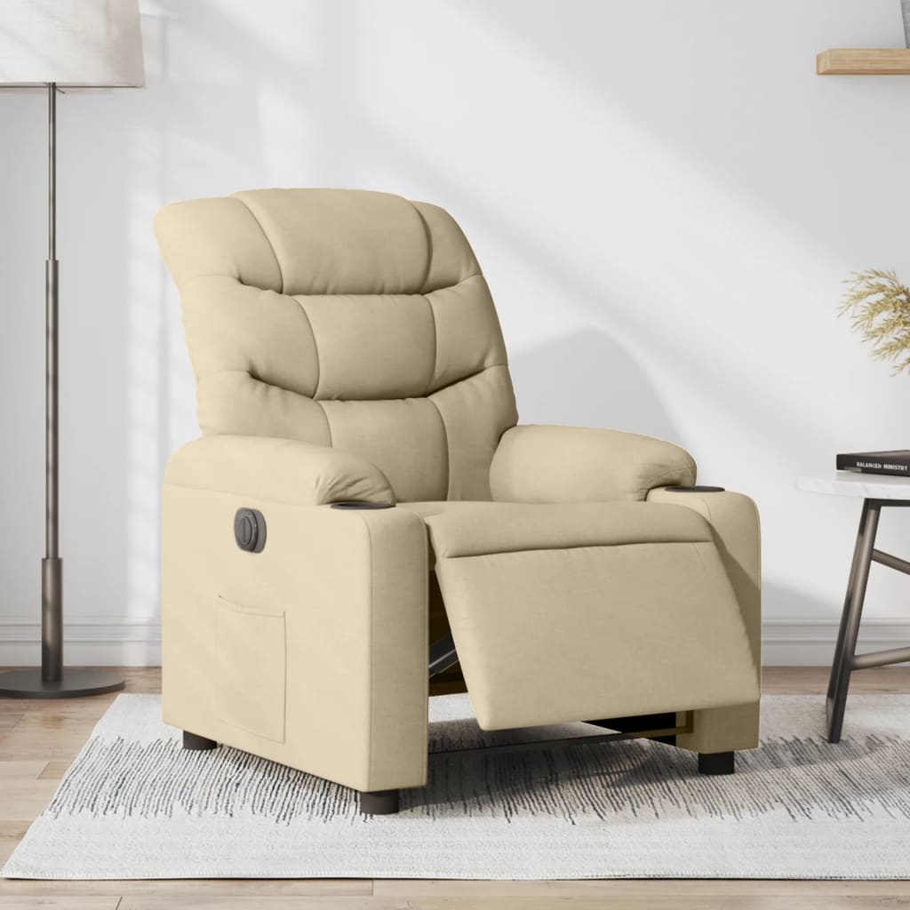 Relaxsessel Elektrisch Creme Stoff