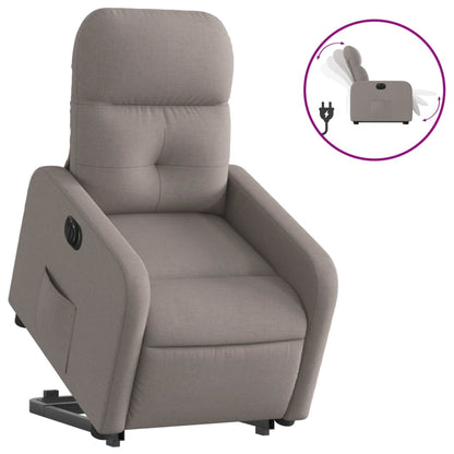 Relaxsessel mit Aufstehhilfe Elektrisch Taupe Stoff