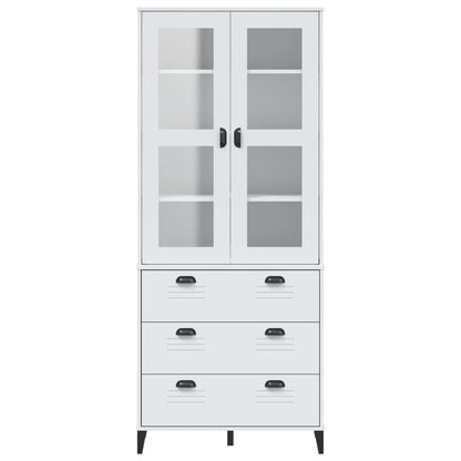 Highboard VIKEN Weiß 80x40x190 cm Massivholz Kiefer