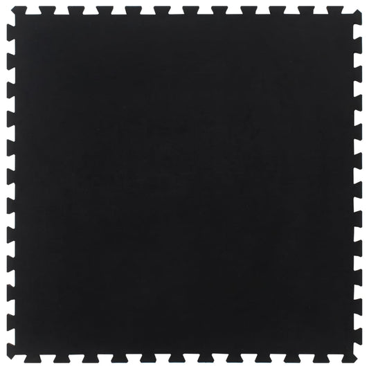 Gummi-Bodenfliese Schwarz 12 mm 100x100 cm