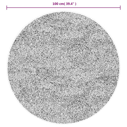 Teppich HUARTE Kurzflor Weich und Waschbar Anthrazit Ø 100 cm