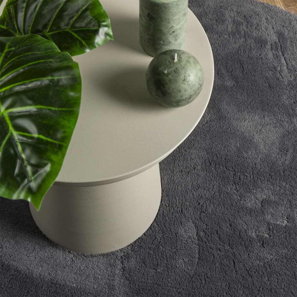 Tappeto a pelo corto HUARTE, morbido e lavabile, antracite, Ø 120 cm